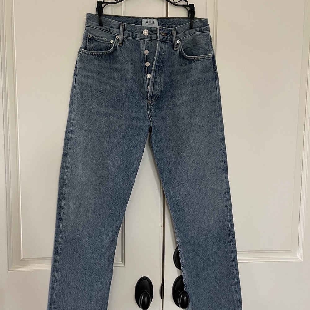 straight leg agolde jeans. size 28